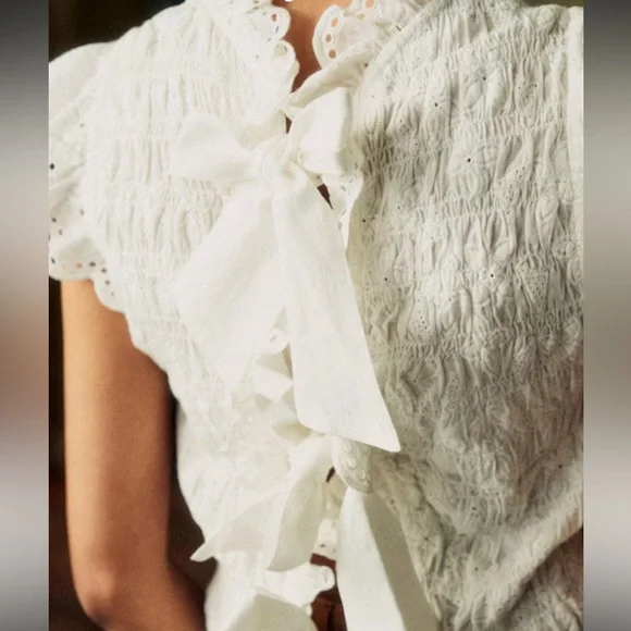 Sezane Liorane Blouse Ecru - Size 4 - Picture 7 of 8